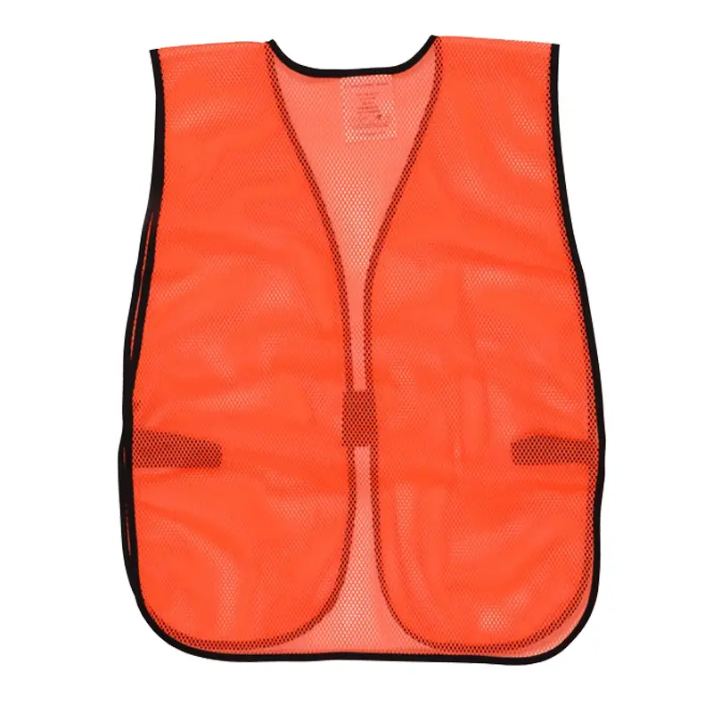 Wholesale Florescent Orange Mesh Safety Vest Light Weight Polyester Mesh Fabric Suppliers, Factory