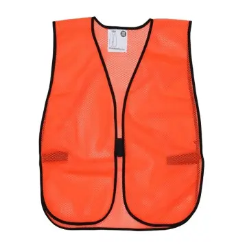 Florescent Orange Mesh Safety Vest Light Weight Polyester Mesh Fabric