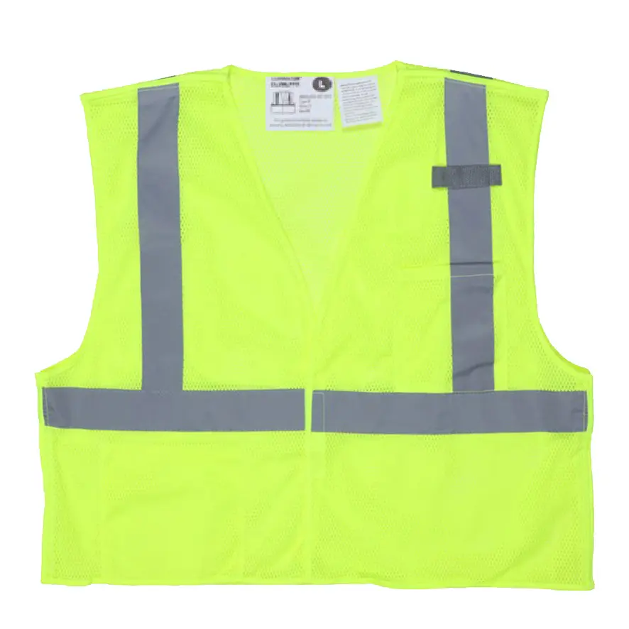Wholesale Hi-Vis Reflective Lime Safety Vest Dielectric Zipper Front Closure Class 2 Compliant Suppliers, Supplier