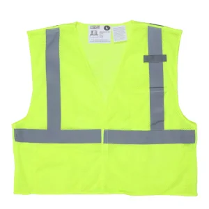 Wholesale Hi-Vis Reflective Lime Safety Vest Dielectric Zipper Front Closure Class 2 Compliant Suppliers, Supplier
