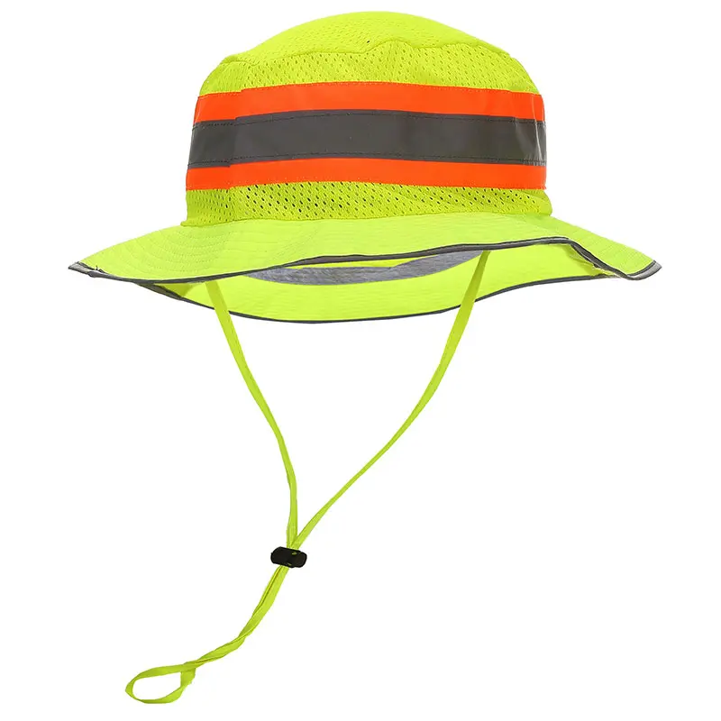 Wholesale Hi-Visibility Bucket Mesh Yellow Hat Manufacturers, Supplier