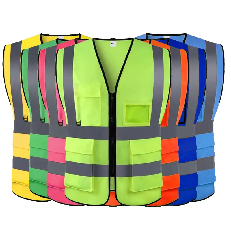 Wholesale High Visibility Multi-Pocket Reflective Safety Vest for Women Men with Zipper Front  Factory, Factories