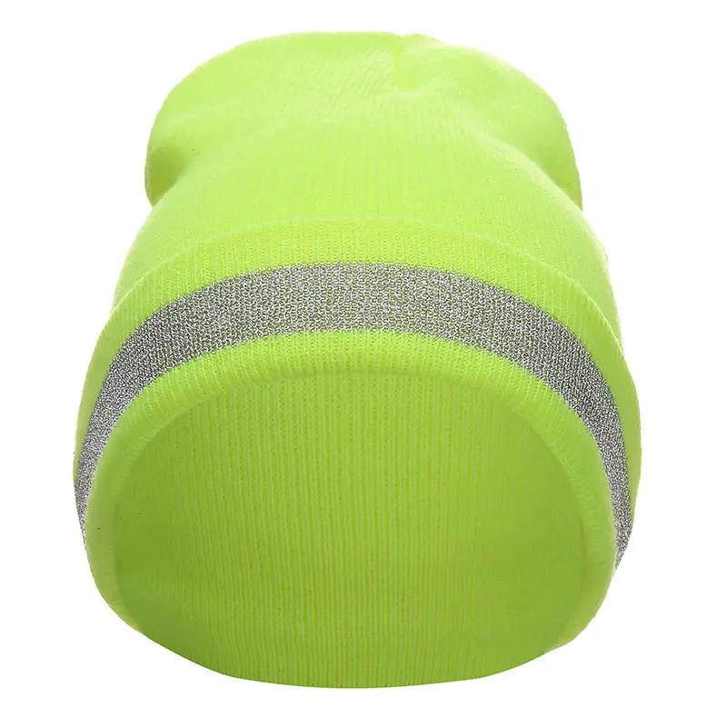Wholesale Hi Vis Green Knit Hat with Reflective Stripe Manufacturers, Factories