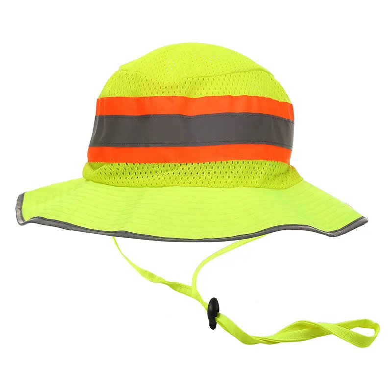 Wholesale Hi-Visibility Bucket Mesh Yellow Hat Manufacturers, Supplier