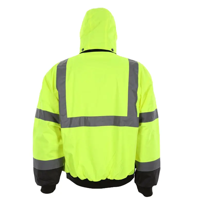 China Reflective Yellow Work Jacket with Hood Rated ANSI Class 3 Manufacturers, Factories