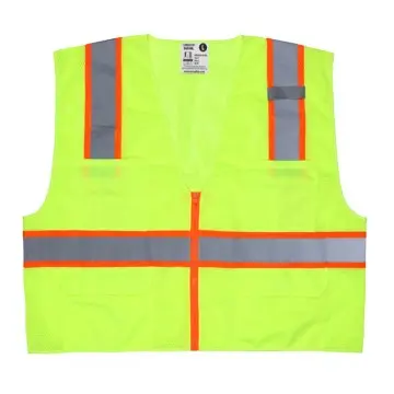 Hi-Vis Reflective Lime Safety Vest ANSI/ISEA 107 2020 Type R Class 2Mesh Fabric