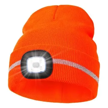 Unisex USB Rechargeable 4 LED Headlamp Cap Winter Hat for Outdoor Sport Ski Running