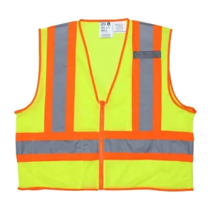 Wholesale Hi-Vis Reflective Lime Mesh Safety Vest 4.5 Inch Orange Stripes Factory, Factories
