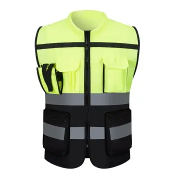 High Visibility Reflective Safety Vest Adjustable and Durable Warp Knitted Fabric