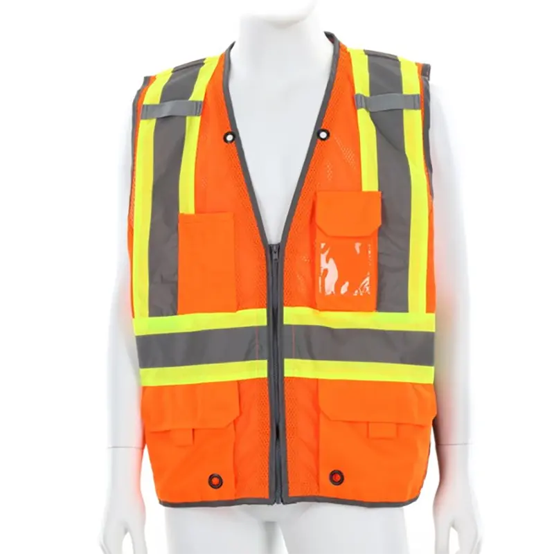 Wholesale Hi-Vis Reflective Orange Surveyor Safety Vest with 6 pockets Manufacturers, Suppliers