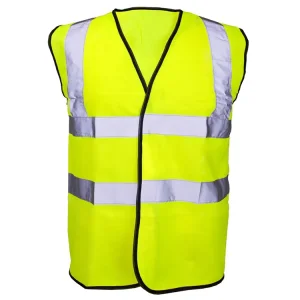 Wholesale Hi Viz Waistcoat Yellow Orange Reflective Safety Vest with Hook and Loop Front Closure