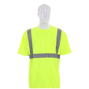 Men's Safety Comfort Hi Vis Pocket Shirt Reflective Apparel ANSI Class 2