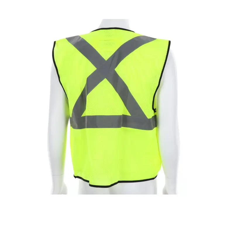 Wholesale Hi Vis Reflective Lime Safety Vest with X pattern back Supplier, Factory
