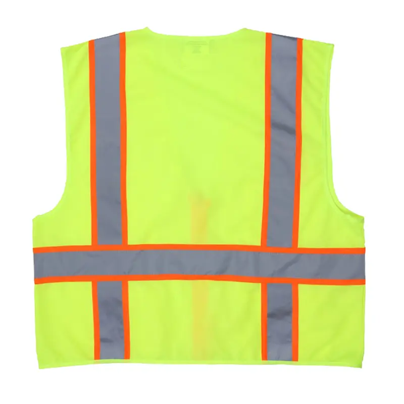 China Hi-Vis Reflective Lime Safety Vest with 3-Inch Lime Silver Stripes Zipper Front Closure Manufacturers, Suppliers