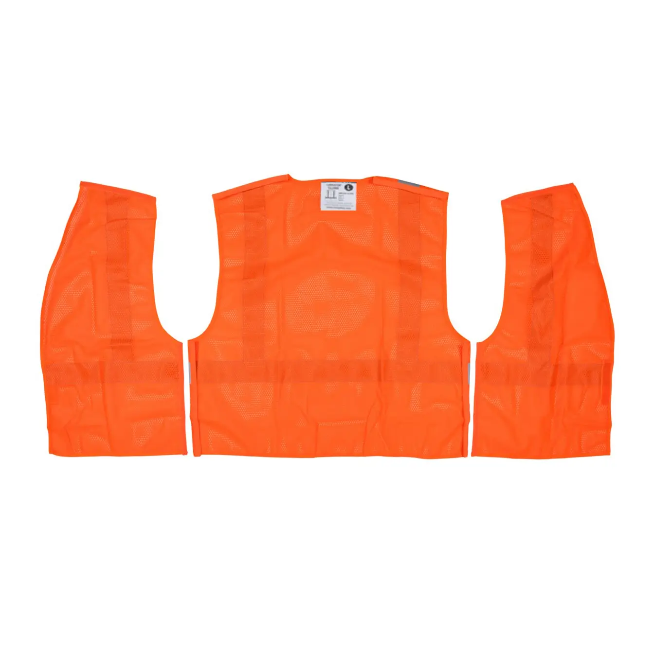 Wholesale Hi-Vis Reflective Orange Safety Vest Mesh Fabric with 2 Inch Silver Stripes ANSI Class 2 Supplier, Factories