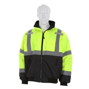 China Reflective Yellow Work Jacket with Hood Rated ANSI Class 3