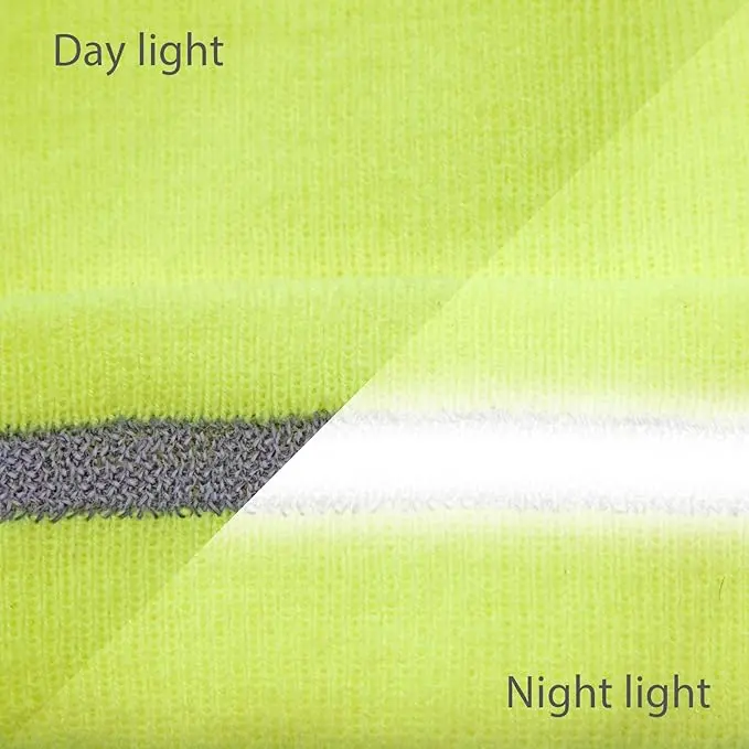 Wholesale Hi viz Beanie High Visibility Winter Safety Hat with Reflective Stripe LED Light Manufacturers, Factories