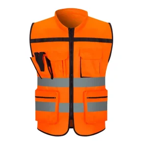 China High Visibility Reflective Vest For Construction Worker With Large Pocket Suppliers, Supplier