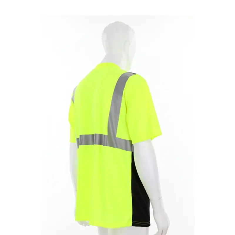 China Hi-Vis Safety Work T-Shirts Short Sleeve and Tagless Design Soft Polyester Birdseye Suppliers, Supplier