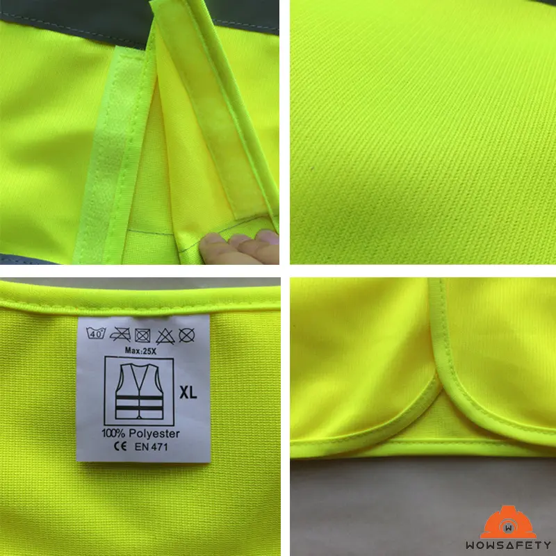 China EN ISO 20471 Class 2 Orange Yellow High Visibility Safety Vest with Reflective Tapes Manufacturers, Factory