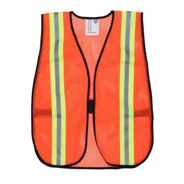 Florescent Orange Mesh Safety Vest Light Weight Polyester Mesh Fabric