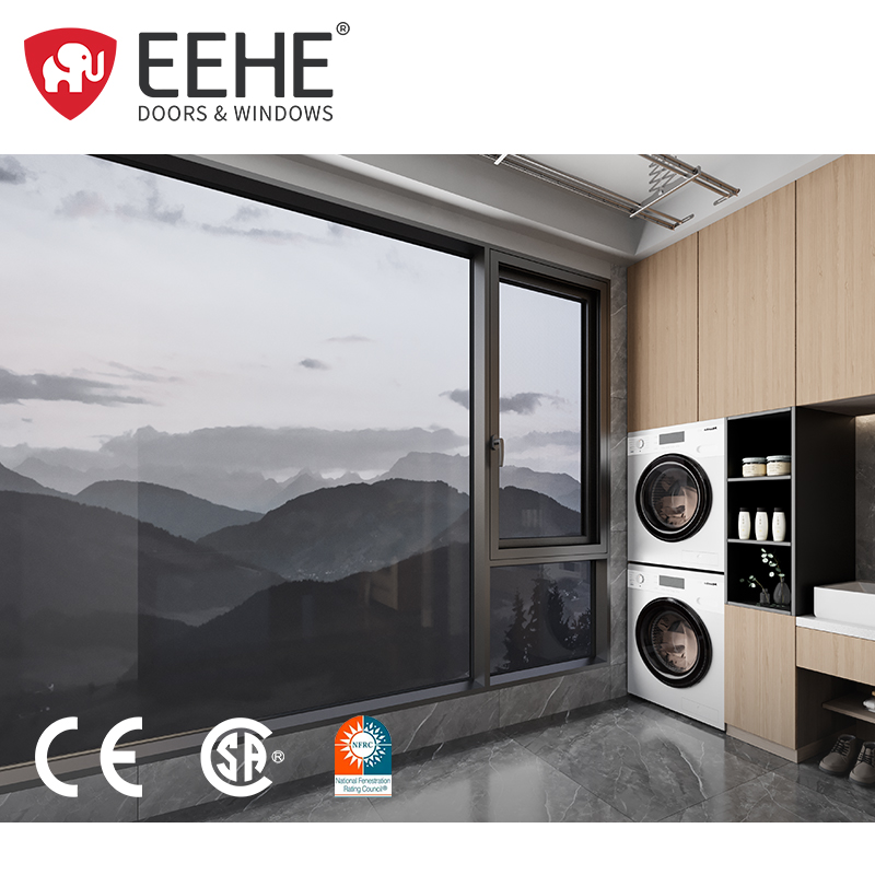 EEHE Sound Casement Windows NFRC Certified Aluminum Frame Double Glazed Low-E Glass Tilt And Turn Window