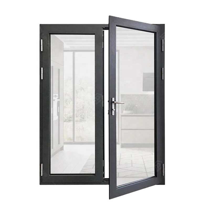SJUMBO Modern House French Picture Design Triple Glaze Burglar Proof Hurricane Proof Black Aluminum Casement Window
