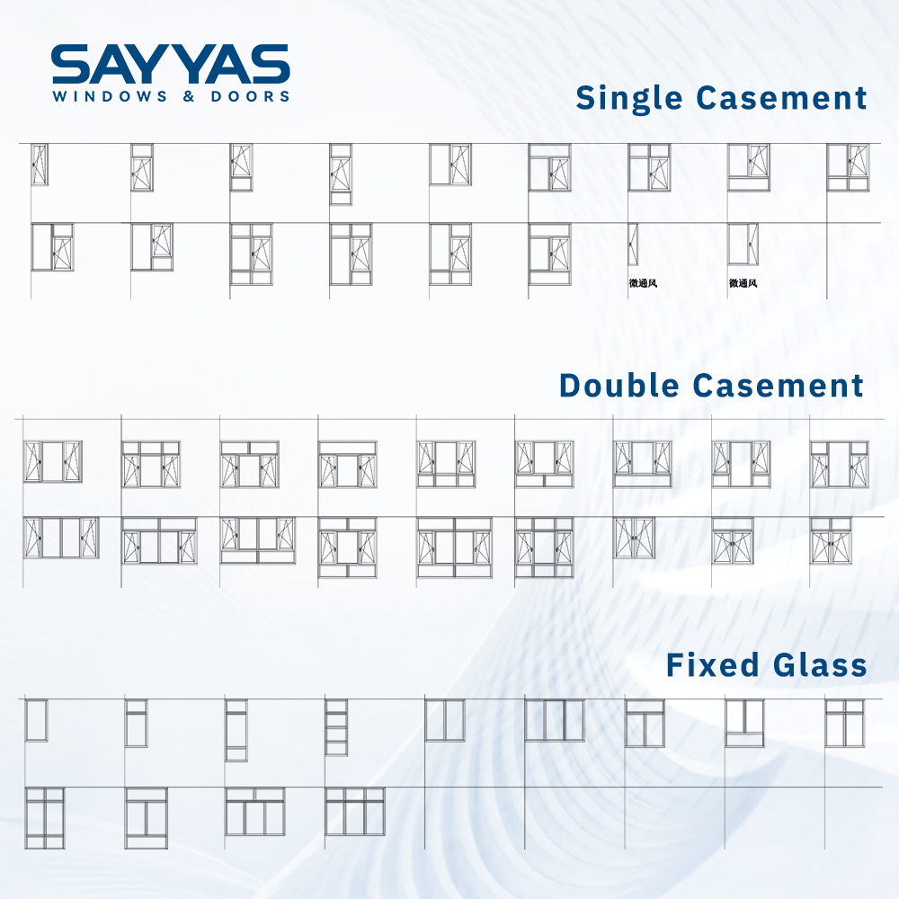 Sayyas Windows DC88 Modern Slim Frame Energy Star Triple Glazed Soundproof PVC Windows Manufacturer China