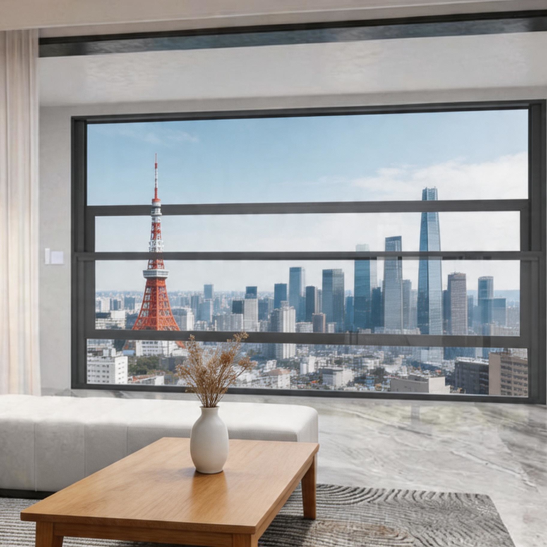 High Quality Commercial Lifting Window for Office Building with Electric Lift Window and Heat Insulation Windproof Modern Design