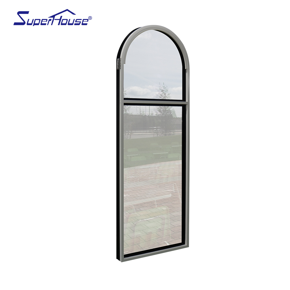 10 Years Warranty NFRC NOA FPA AS2047 Vinyl Double Glass Custom Arched Aluminum Fixed Window Meet Florida Standard