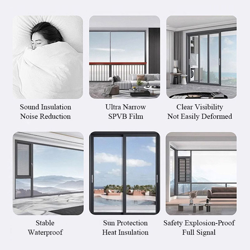 Smart Automation Modern Double Leaf Sound Proof Aluminum Sliding Windows with Double Tempered Glass and Anti-theft Features