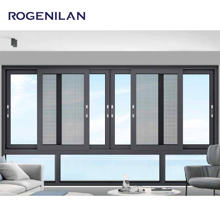 2025 Hot Sale Double Glazed Sliding Windows Low-E Glass Aluminum Sliding Window Slide Window With Mosquito Net