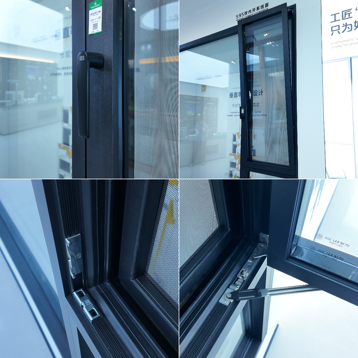 Aluminum Tilt and Turn Window Multi-point Locking System Security Thermal Break Aluminum Alloy Window for Commercial Use