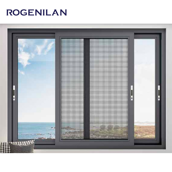 2025 Hot Sale Double Glazed Sliding Windows Low-E Glass Aluminum Sliding Window Slide Window With Mosquito Net