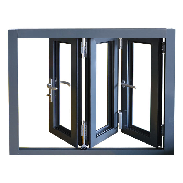 Aluminum Sliding Windows Aluminium Bifold Windows Double Glazed Glass Aluminum Balcony Folding Window With Inside Grill