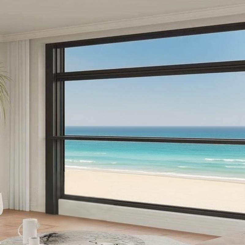 Custom Aluminium Lift Window Electric Vertical Large Panoramic Glass Automatic Remote Control Motor Three Track Sliding Windows