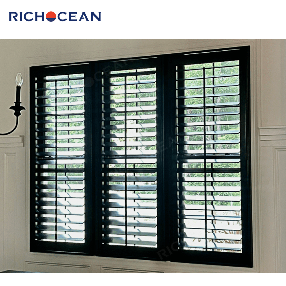 RICHOCEAN High Quality Residential Aluminum Alloy Fixed Shutters Windows Adjustable Security Louver Window
