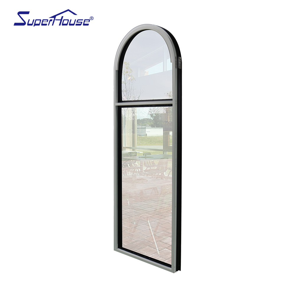 10 Years Warranty NFRC NOA FPA AS2047 Vinyl Double Glass Custom Arched Aluminum Fixed Window Meet Florida Standard