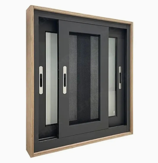 Modern Design Aluminum Sliding Door Windows Horizontal Roller Blind Heat Insulation Energy Star Qualified Aluminum Alloy Frame