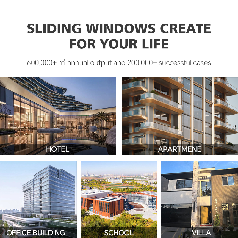 DERCHI Aluminium Automatic Vertical Anti-Theft Heat Insulation Waterproof Double Glazed Sliding Window