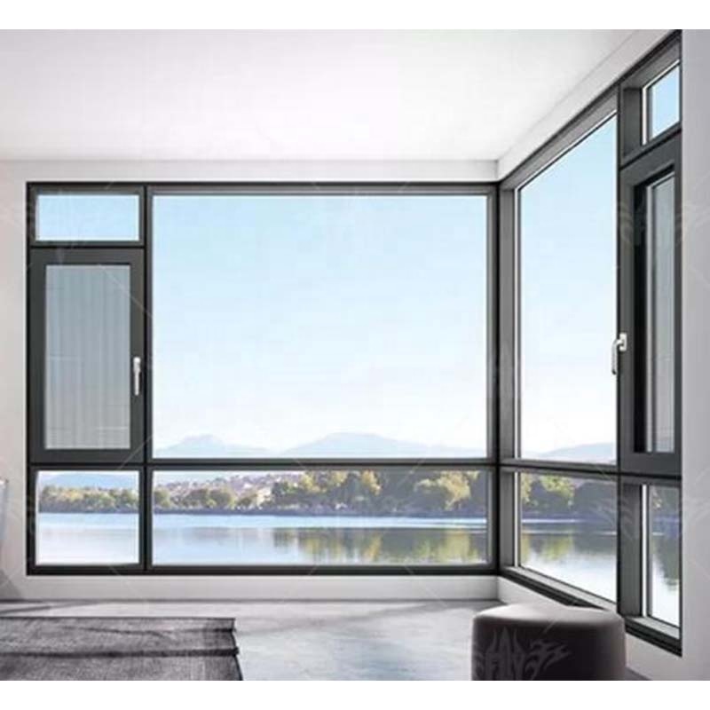 SJUMBO French Double Tempered Insulated Hurricane Impact Thermal Break Glass Crank Out Aluminum Casement Window Frame