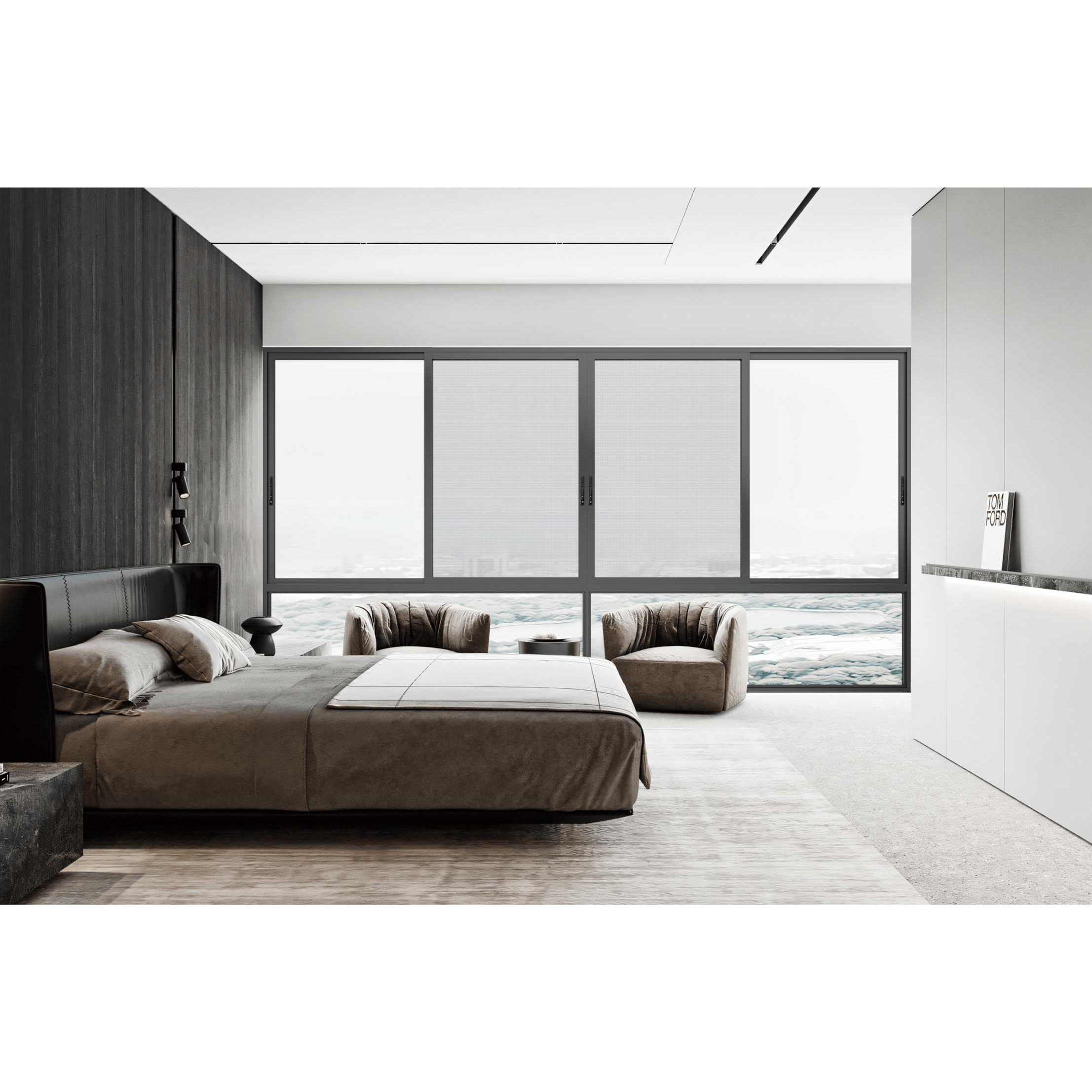 2025 Modern Design Triple Glazed Glass Windows Aluminum Alloy Double Wall Glass Frame With Sliding Window Screen