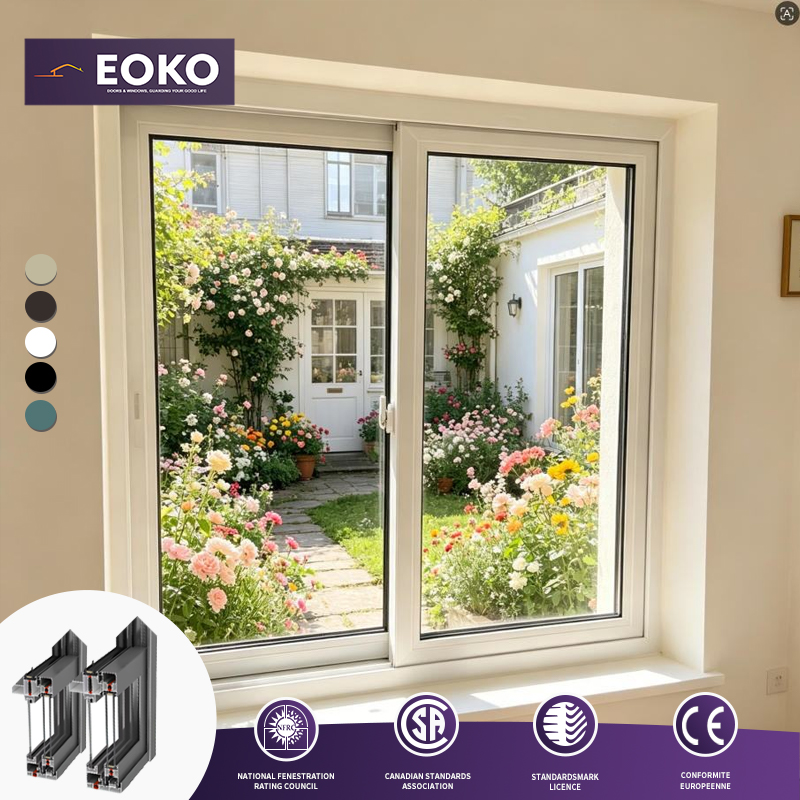 EOKO Best Price Low-E Glass CE Approved Thermal Break Aluminum Sliding Window Engineering Projects for Commercial Building