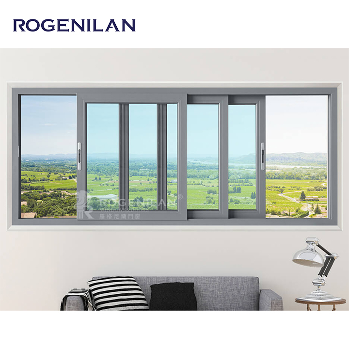2025 Hot Sale Double Glazed Sliding Windows Low-E Glass Aluminum Sliding Window Slide Window With Mosquito Net