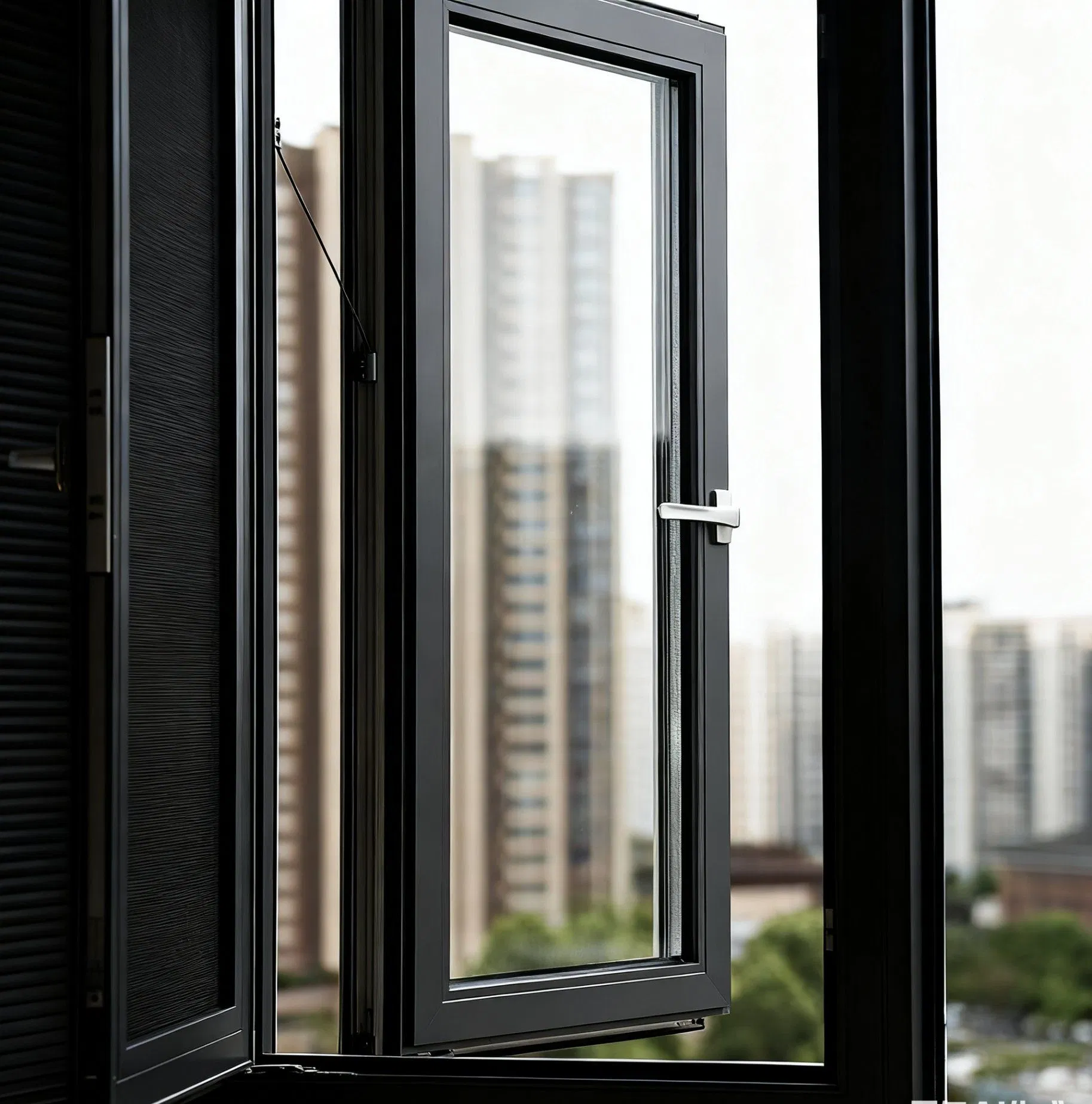 Aluminum Window Casement Single Double Glass Grill Design Awning Hinge Swing Lowe Glass French Passive Window and Door