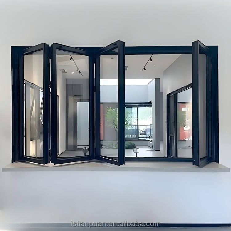High-Quality Thermal Break Aluminum Folding Window for Villas Balconies Patio Kitchen