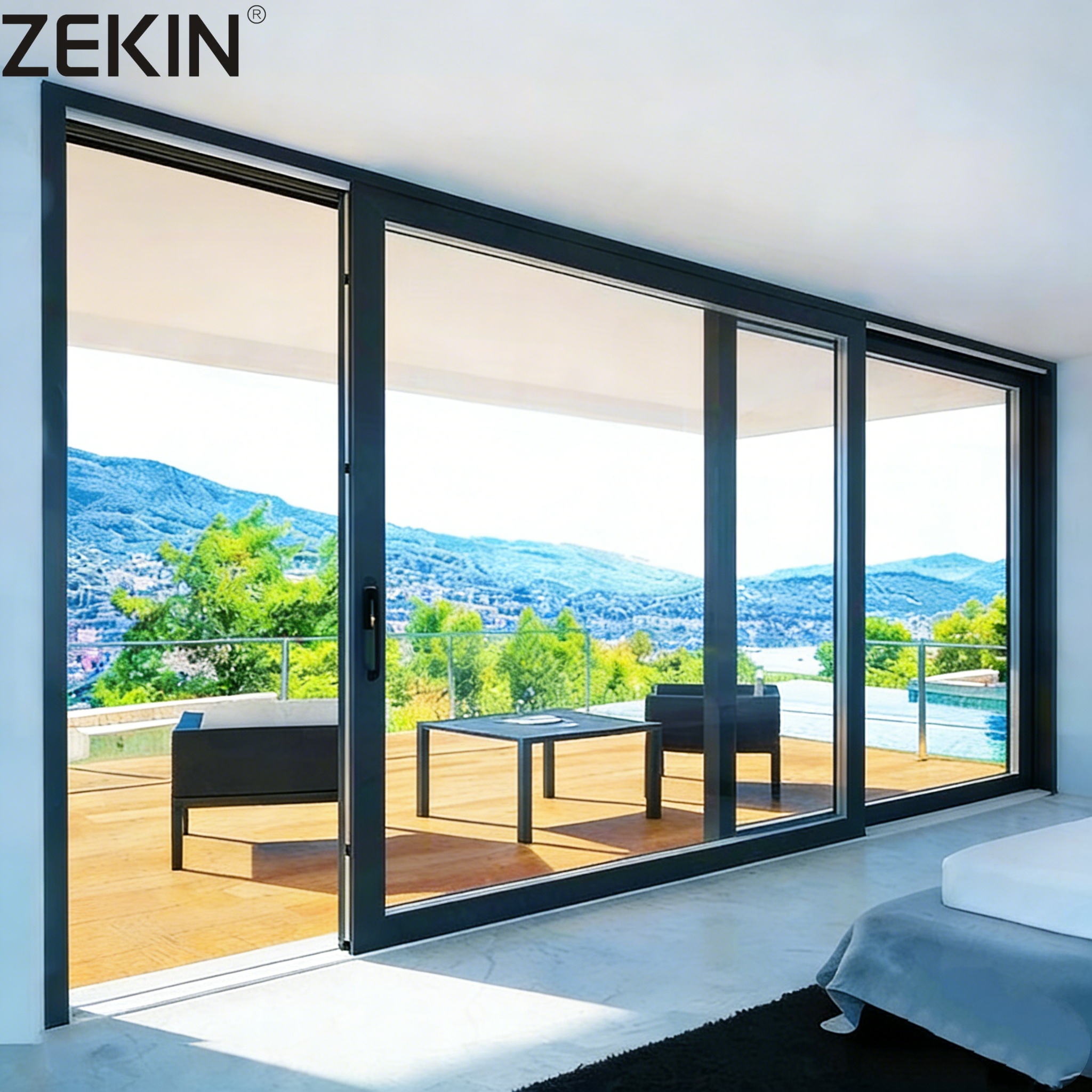 NFRC AS2047 Certification Hurricane Proof Impact Laminated Glass Patio Sliding Doors Insulation Aluminum Sliding Glass Wall Door