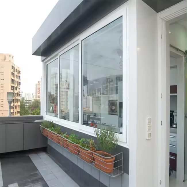 HELTON Modern European Standard Double Glass Aluminium Sliding Windows Swing Open Style Aluminum Alloy Frame for Villa House Use