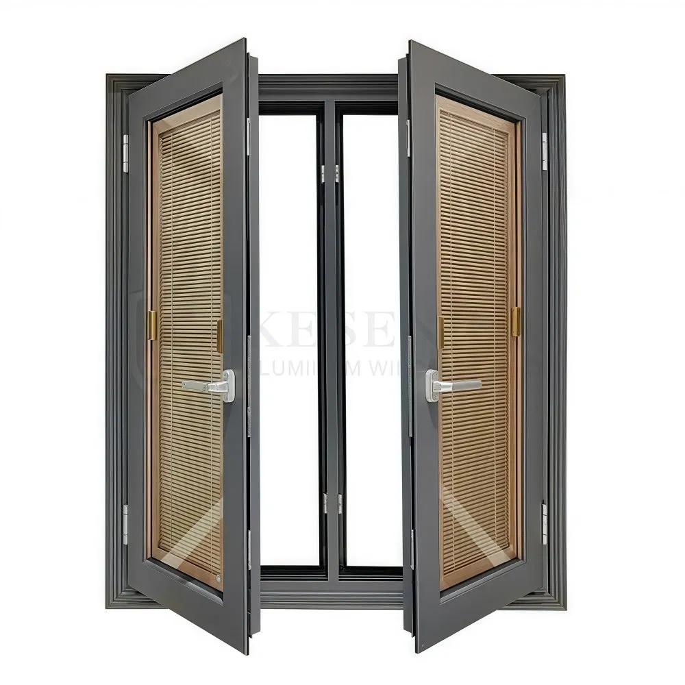 Guangdong Foshan Aluminium Sliding Tempered Glass Sound Proof Open out Casement Windows and Door