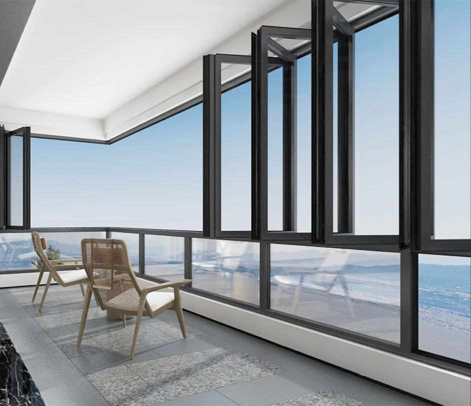 High-Quality Thermal Break Aluminum Folding Window for Villas Balconies Patio Kitchen